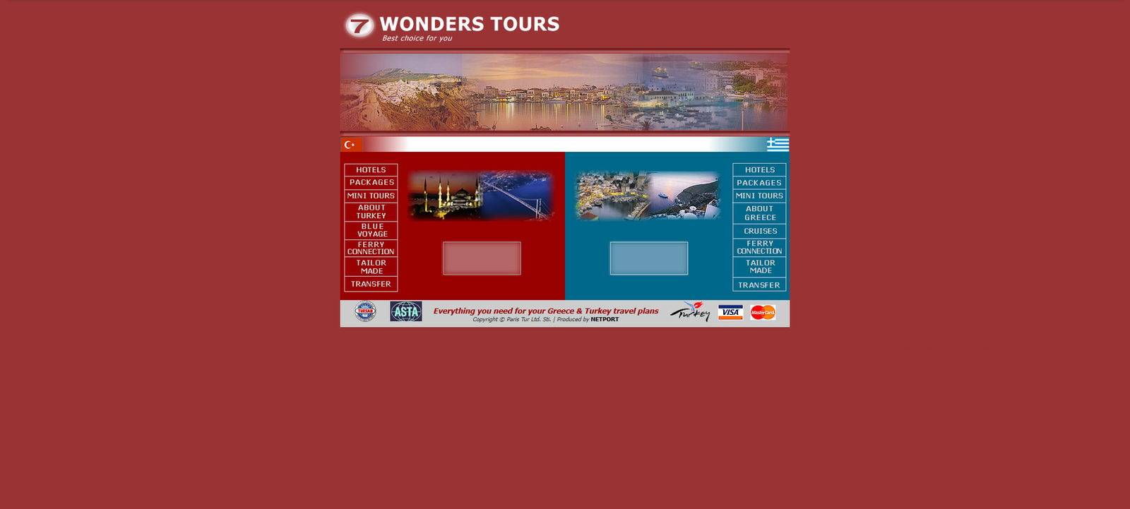 7 Wonders Travel website in 2002