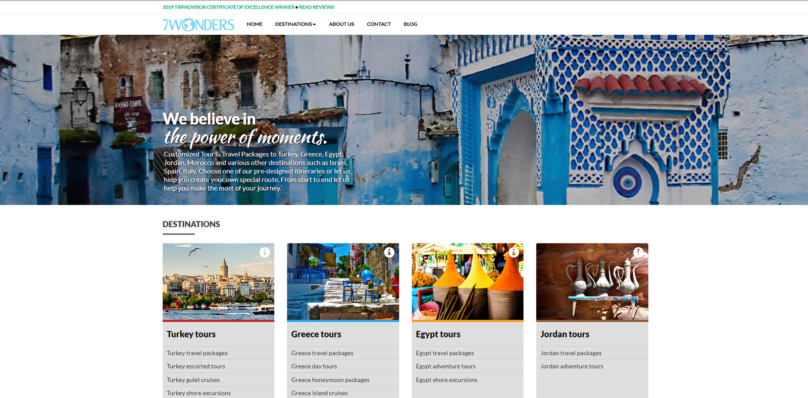 7 Wonders Travel website in 2024