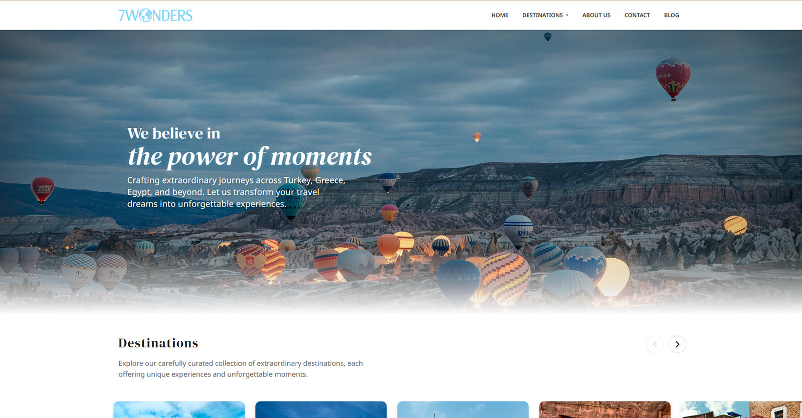 7 Wonders Travel website in 2024