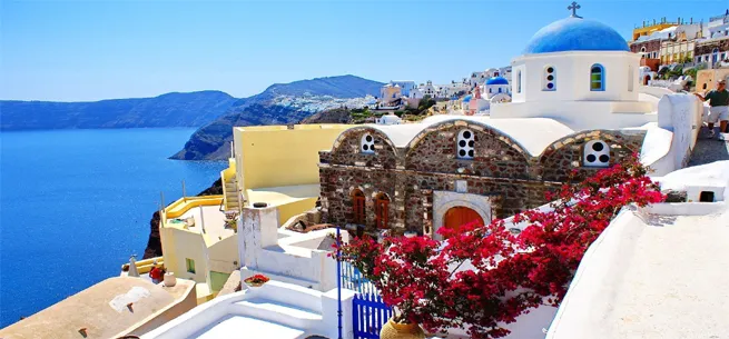 Santorini volcano view