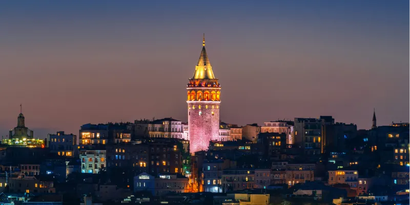 Galata tower istanbul turkey night