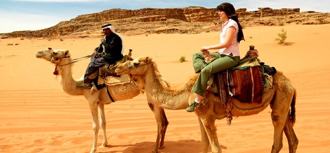 Camel safari in Jordan